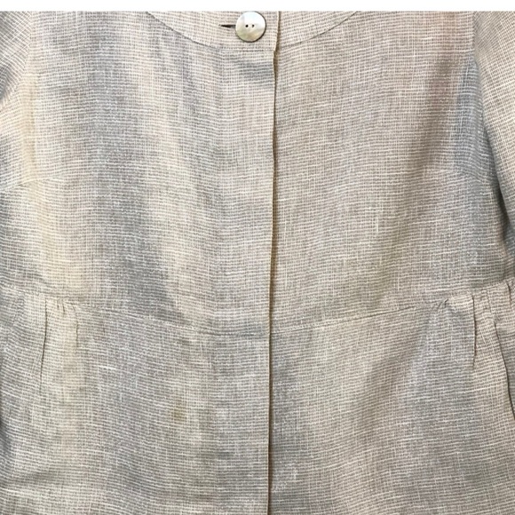 J Jill Linen Gold Flake Cream Dress Jacket medium petite - Picture 3 of 6